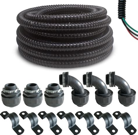 Hosuly 35 ft Electrical Liquid Tight Conduit and Connector Kit Flexible ...