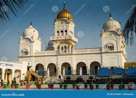 Traditional Hindu Place of Worship Gurudwara Against a Clear Blue Sky ...