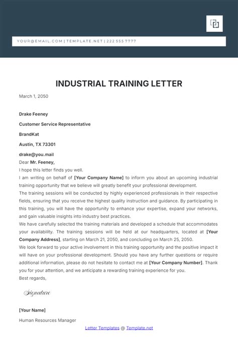 Summer Training Request Letter Format Wording Template - Infoupdate.org