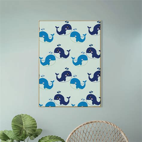 Elegant Blue Whale Pattern DÃ©cor Canvas Wall Painting – Nestroots