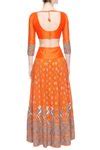 Buy Orange Thread And Zari Work V Neck Embroidered Lehenga Blouse Set ...