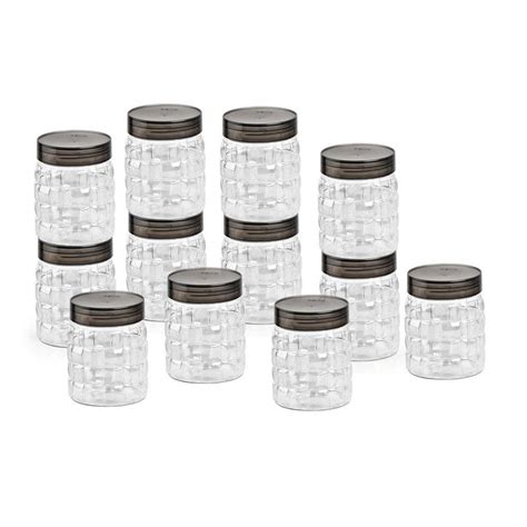 Buy Cello Checkers Pet Plastic Airtight Container Set (12-Piece, 300 ml ...