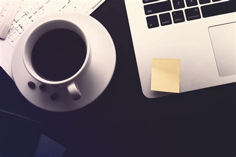 Image Work Desk with Laptop and Coffee 的图像结果