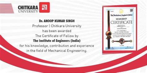 Anoop K Singh, Dean, Department of Mechanical Engineering, Awarded ‘The ...