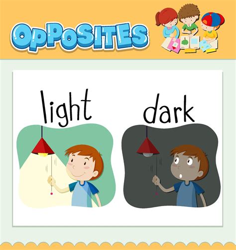 Opposite words for light and dark 6466265 Vector Art at Vecteezy
