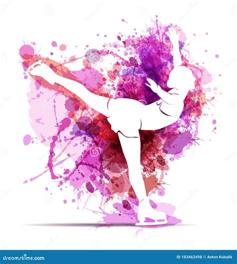 Vector White Silhouette Figure Skaters Stock Vector - Illustration of girl, splash: 103462498