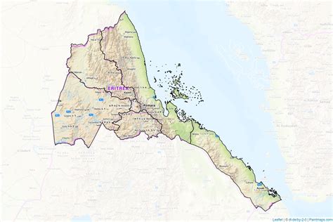 Make printable Eritrea maps with border masking (cropping) using ...