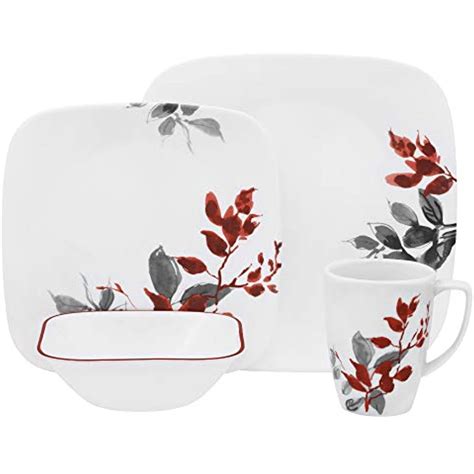 Buy Corelle Boutique Square Kyoto Leaves 16-Piece Dinnerware Set ...