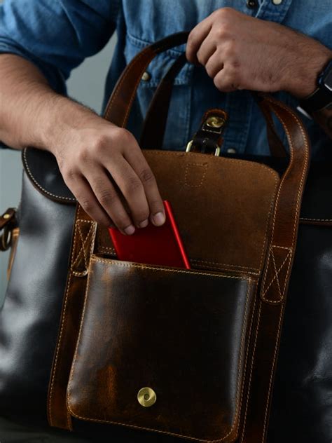 Walker Buffalo Leather Office Travel Bag — MaheTri