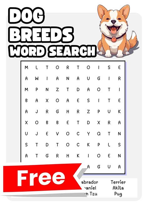 Dogs Word Searches (Free to Print!) - Teach Prints