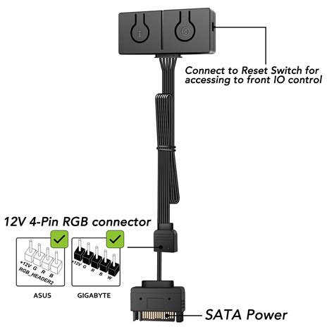 Buy EZDIY-FAB 12V to 5V RGB Converter, 3-Way Splitter, SATA Connector ...