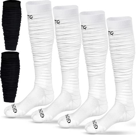 Long Scrunch Socks Football Drip, 4 Socks, 2 Leg Sleeves Included ...