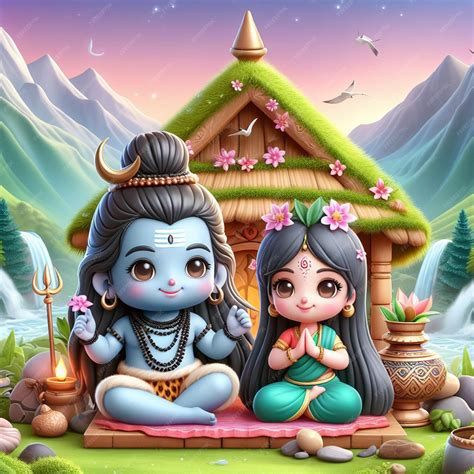God shiva and parvathi the divine lovers | Premium AI-generated image