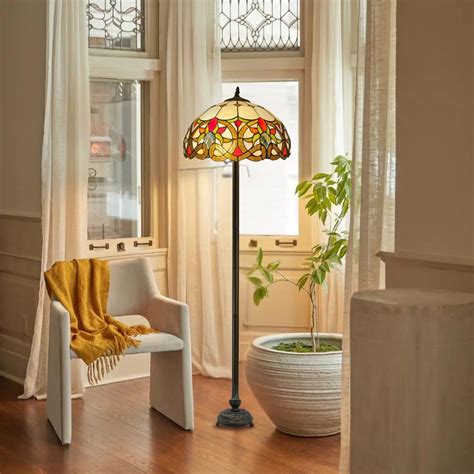 Multicolor Floor Lamp Tiffany Style Stained Glass Bedroom Home Living ...