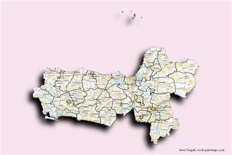 Sample maps of Central Java generated with map cropping (masking) tool.