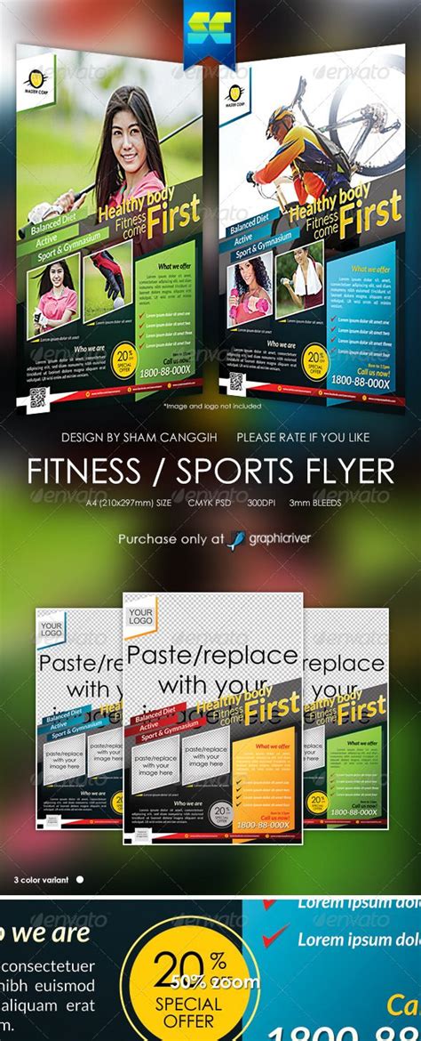 Customizable Modern Fitness & Sport Flyer/Magazine Ads
