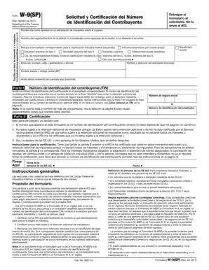Formulario W-9(SP) - Rellena, Firma y Comparte En Línea | pdfFiller