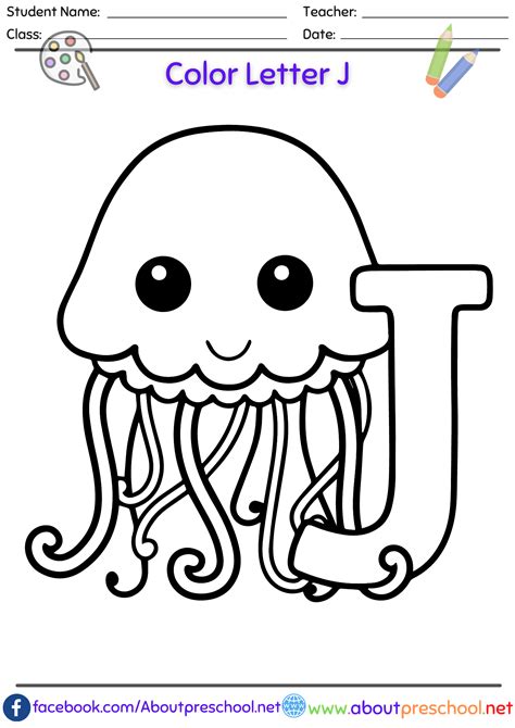 Free Letter J Coloring page - About Preschool