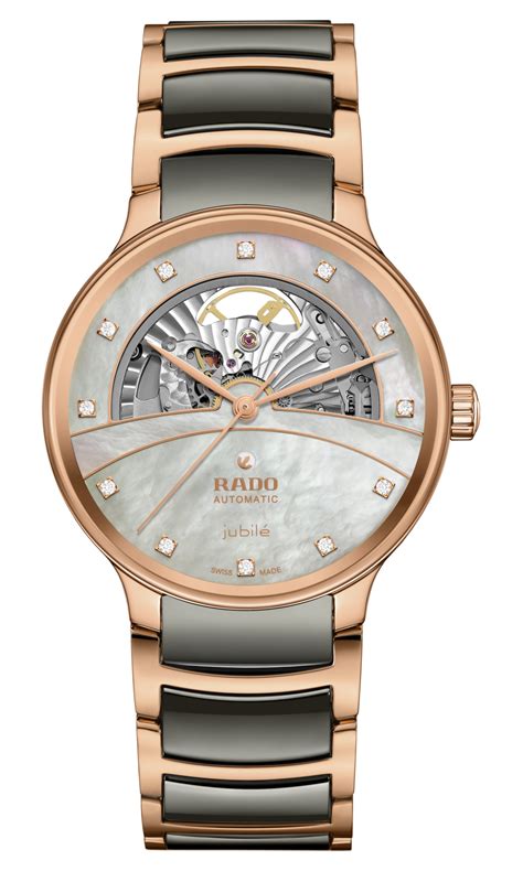 Rado Centrix Automatic Diamonds Open Heart Rose Gold & Silver Dial Uni