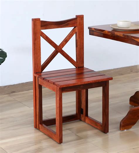 Sheesham Wood Folding Chairs Set of 2 | Honey Oak Finish – BIGG BULL ...