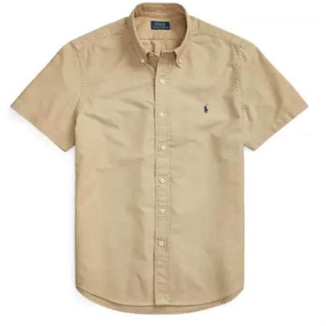 Polo Ralph Lauren Men’s large tan button up with... - Depop