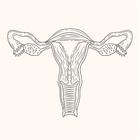Free Vector | Hand drawn uterus drawing illustration