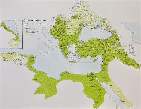 Handdrawn map of Ottoman empire 1683 : r/MapPorn