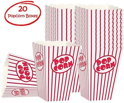 Movie Night Popcorn Boxes for Party (20 pack) - Paper Popcorn Bucket ...