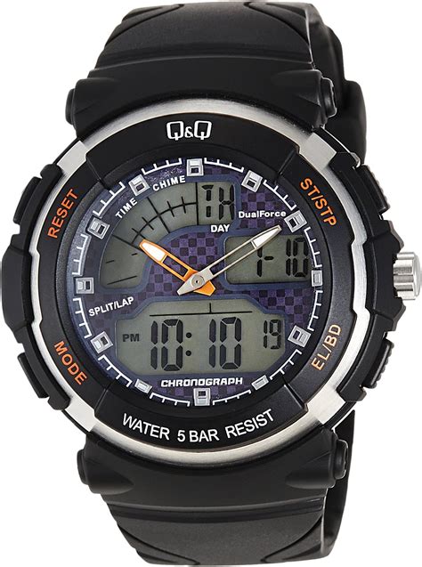 Q&Q Standard Dual Time Analog-Digital Blue Dial Men's Watch M012-003 ...