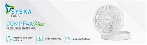 Buy SYSKA COMPFAA (FAN-5060L) 160mm Foldable Fan with Silent and ...