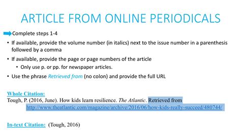ARTICLES - APA FOR KENDALL COLLEGE - LibGuides at Kendall College