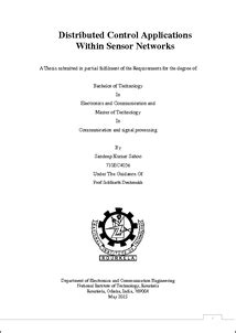 Distributed Control Applications Within Sensor Networks - ethesis