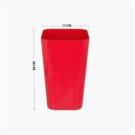 Buy Hilda Armon Solid Plastic Dust Bin - 17 cm x 17 cm x 28 cm Red from ...