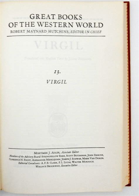 Great Books of the Western World Vol 13 - The Poems of Virgil by Virgil ...