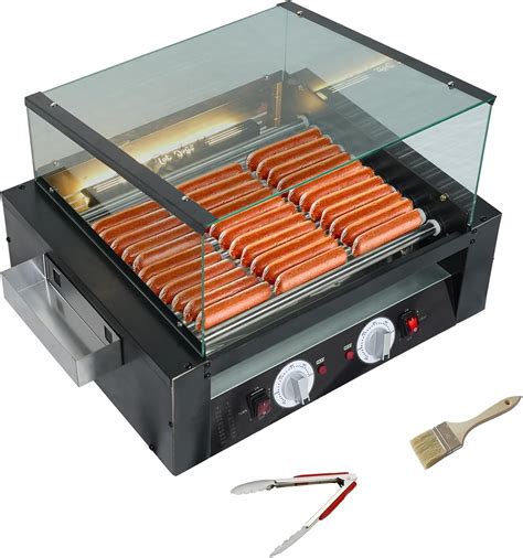 Linor 1400 Watts Hot Dog Roller Grills with 11 Rollers for 30 Hot Dogs ...