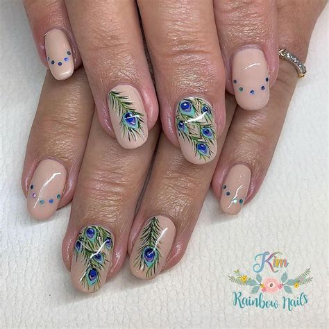 Easy Peacock Nail Designs
