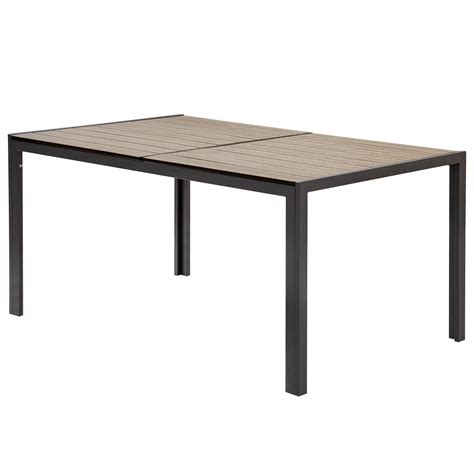 Devoko Patio Dining Table 59" x 35" Outdoor Furniture Metal Rectangular ...