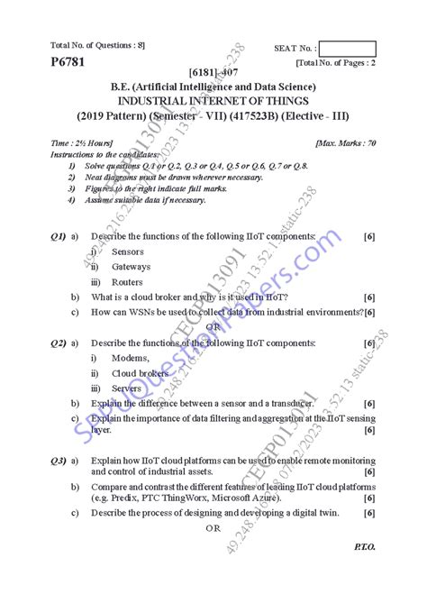 BE AIDS SPPU - Question Paper - Total No. of Questions : 8] [6181]- B ...