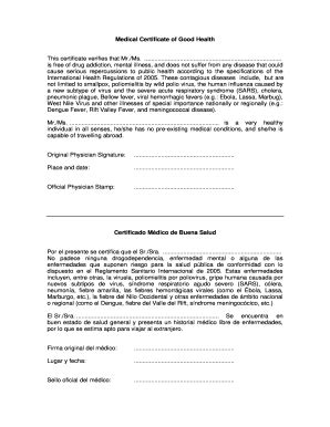 ES Medical Certificate of Good Health - Fill and Sign Printable ...