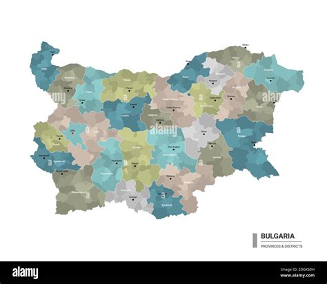 Bulgaria higt detailed map with subdivisions. Administrative map of ... - detailed map of bulgaria with cities