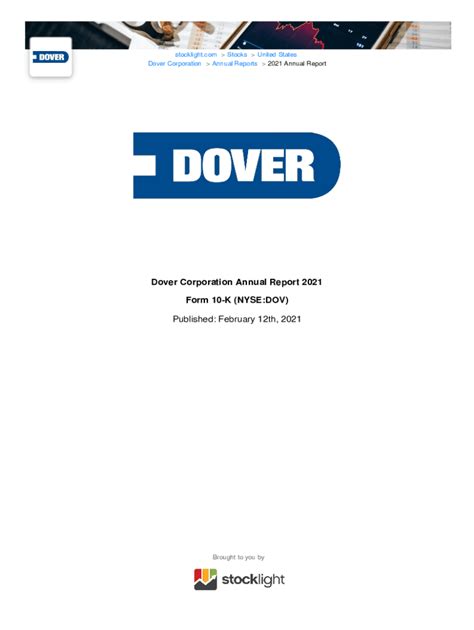 Fillable Online Dover Corporation 10-k Annual Report for 2020 Fax Email ...