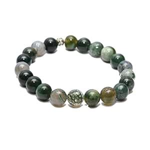 Buy Aqeeqee Natural Moss Agate (Stone of aims, Targets) Gemstone Unisex ...