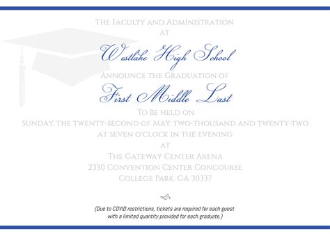 Formal College Graduation Invitation Wording