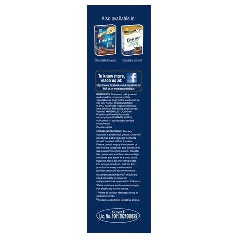 Ensure Complete, Balanced Nutrition Drink Vanilla Flavour Powder for ...