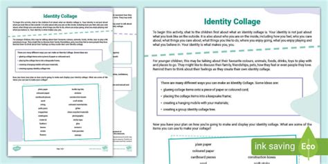 Identity Collage for Kindergarten | Twinkl