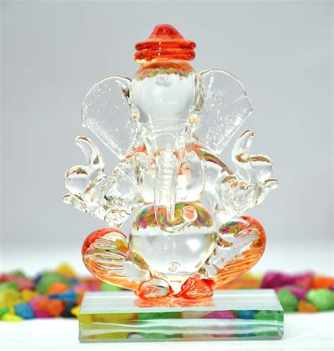 Buy craftfry Crystal Glass Ganesha Double Face Ganesha Idol for Home ...