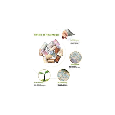 Buy Peel Stick Black Wood Textured 10 Meters Wallpaper Border Molding ...