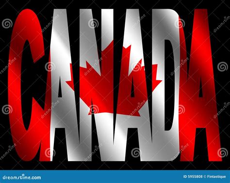 Canada Text with Canadian Flag Stock Illustration - Illustration of ...