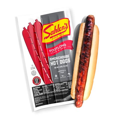 Amazon.com: Sahlen's Original Smokehouse Pork & Beef Footlong Hot Dogs ...