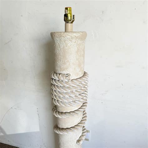 Postmodern Faux Roped Pillar Floor Lamp For Sale at 1stDibs